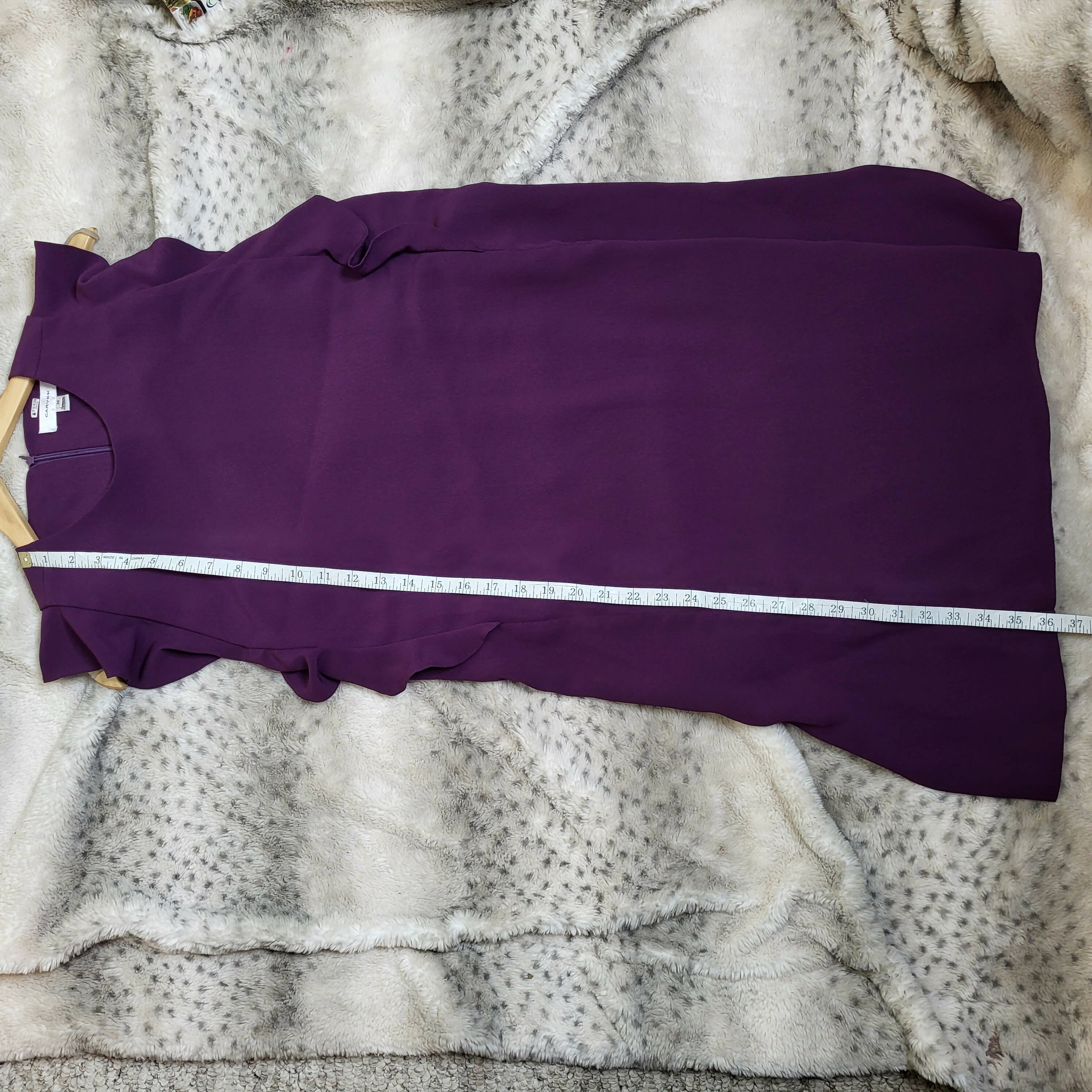 Carven Sleeveless Ruffle Accent Dress - Purple