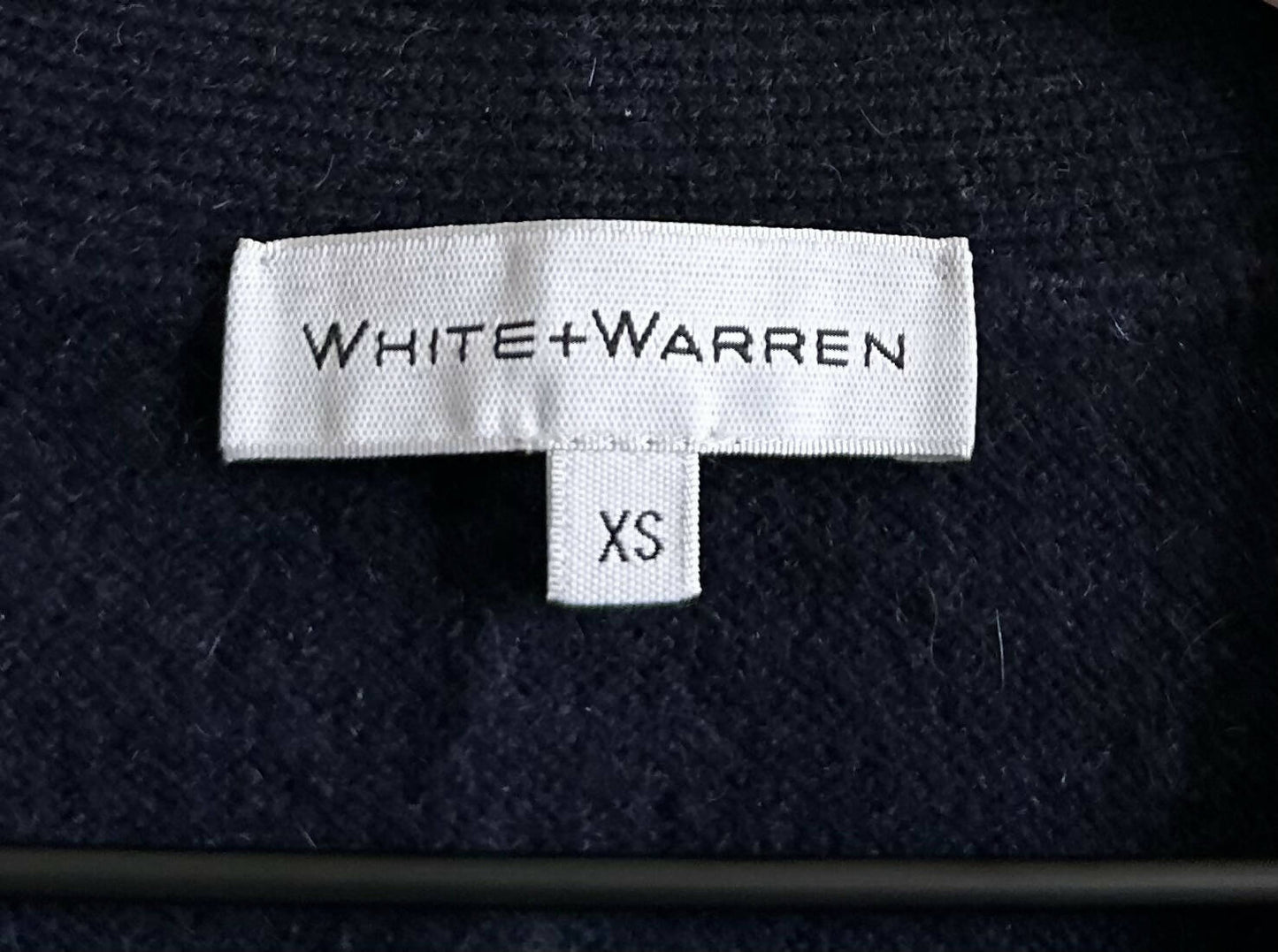 White + Warren Cashmere V-Neck Cardigan - /Navy