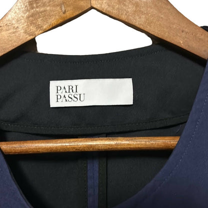 Pari Passu Wool Blend Side Split Jacket Fit D: &quot;Modified Hour Glass&quot; - Navy