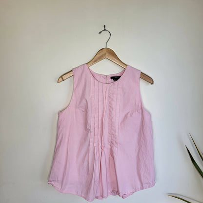 Vertigo Sleeveless Pleated Top - /Pink