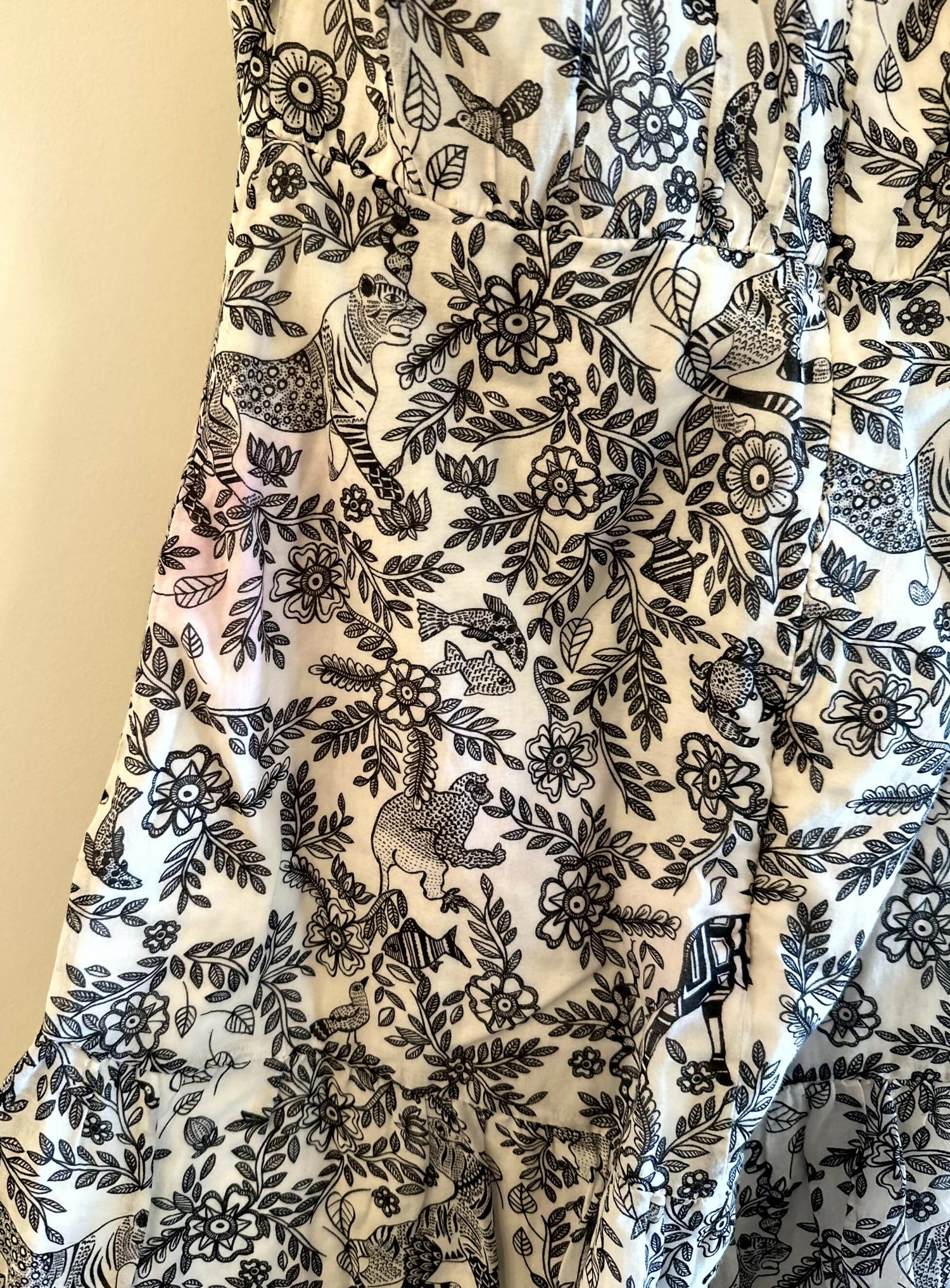 Saloni Misha Mini Dress - Floral - White Multi/Ivory Rashastan Black