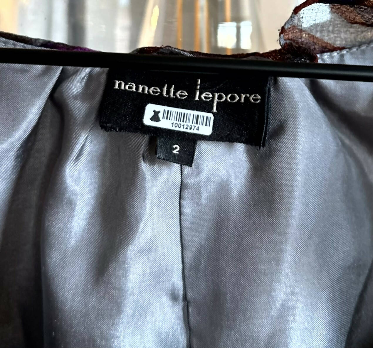 Nanette Lepore Ruffle Printed Silk Blouse - Abstract - Purple Multi/Eggplant Multi