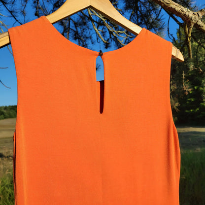 Tart Sleeveless Crew-Neck Body Con Belted Dress - /Orange - M