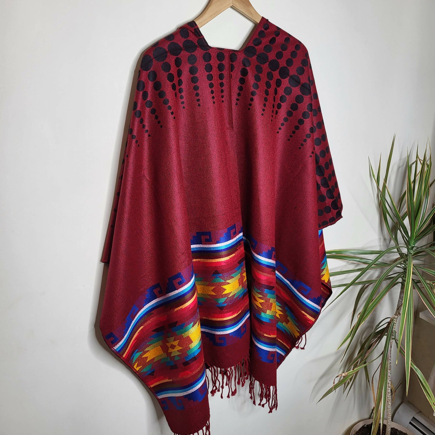 Lightweight thin alpaca wool unisex ruana cape poncho/shawl - authentic pattern