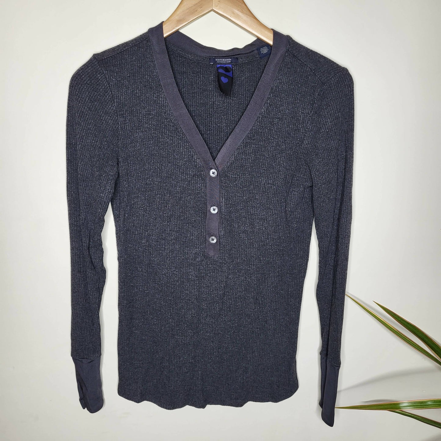 Scotch & Soda Long Sleeve Rib Knit Tee