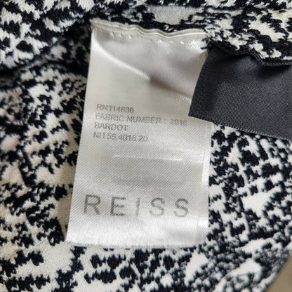 Reiss Long Sleeve Ballet Neckline Top - Abstract - Black Multi
