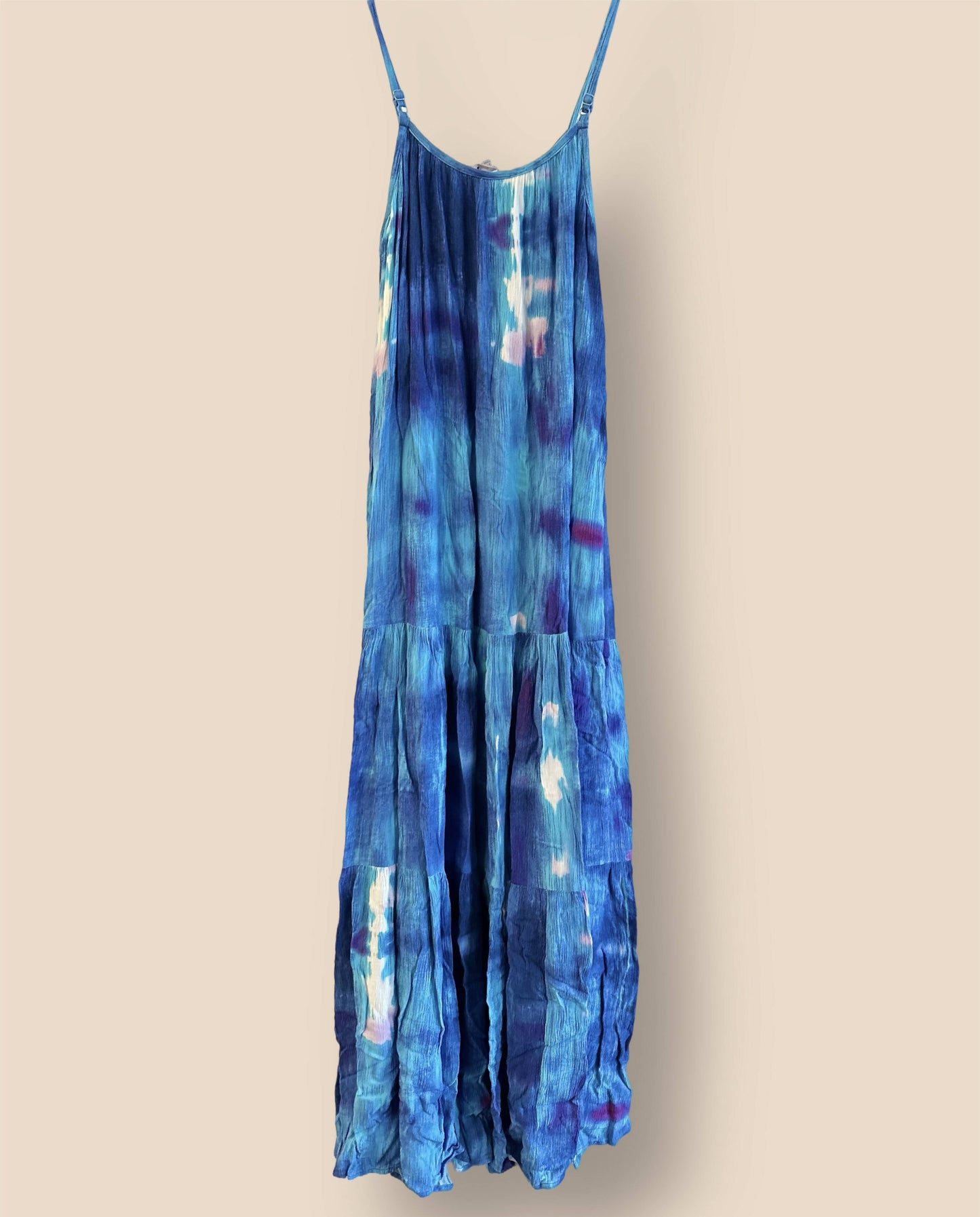 BB Dakota Spaghetti Strap Water Goddess Dress - Tie Dye - Blue Multi/Blue