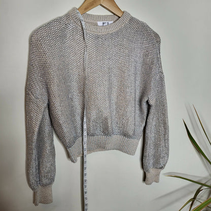 BB Dakota by Steve Madden Heat is On Sweatercream Champagne cropped sweater