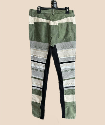 3.1 Phillip Lim Mid-Rise Ponte Patchwork Skinny Jeans