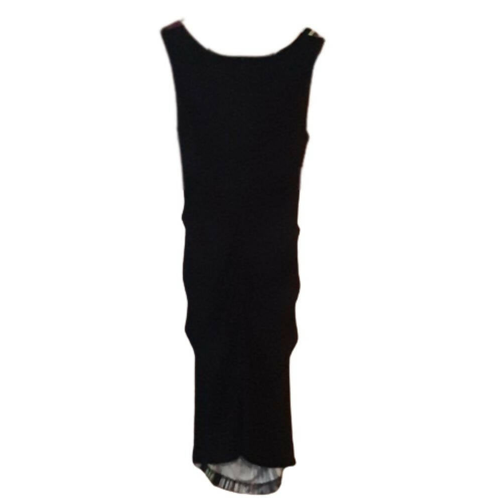 Nicole Miller NY Sleeveless Scoop Neck Striped Sheath Dress - Stripes - Black Multi