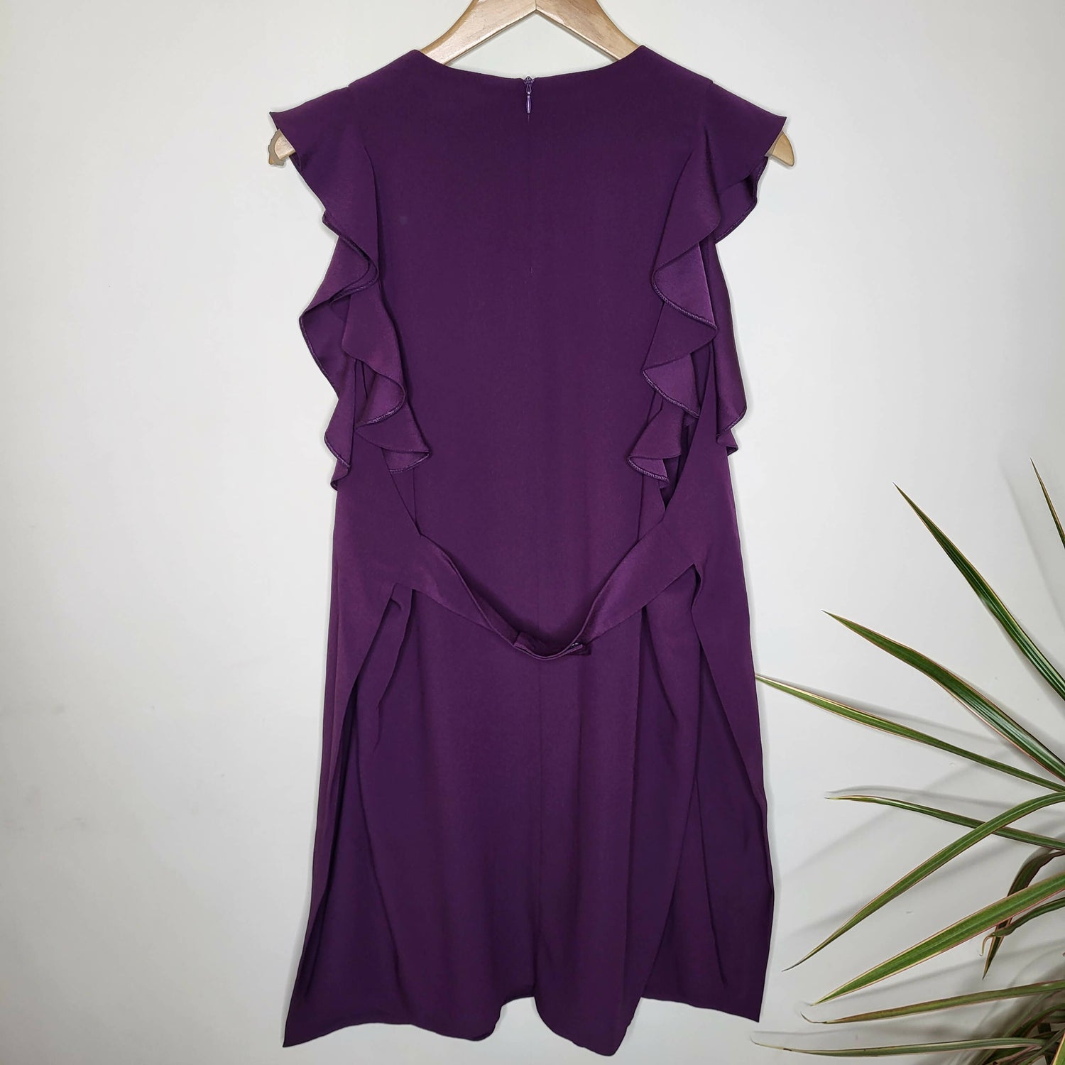 Carven Sleeveless Ruffle Accent Dress - Purple