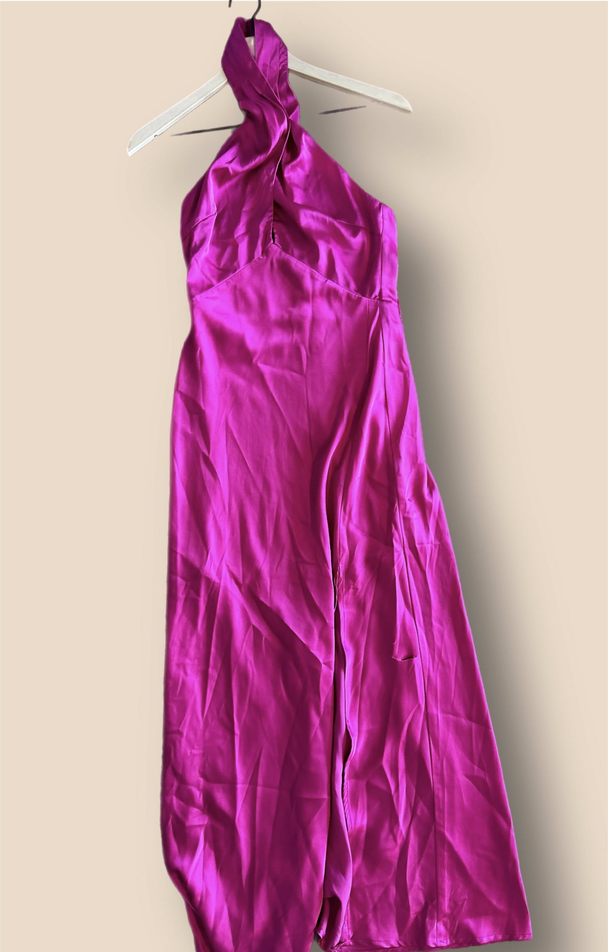 ASTR the Label Marissa Satin Halter Cut Out Midi Dress - /Pink