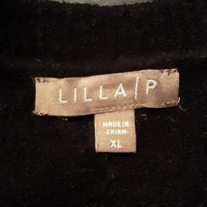 Lilla P Quarter Sleeve V-Neck Sweater - Black