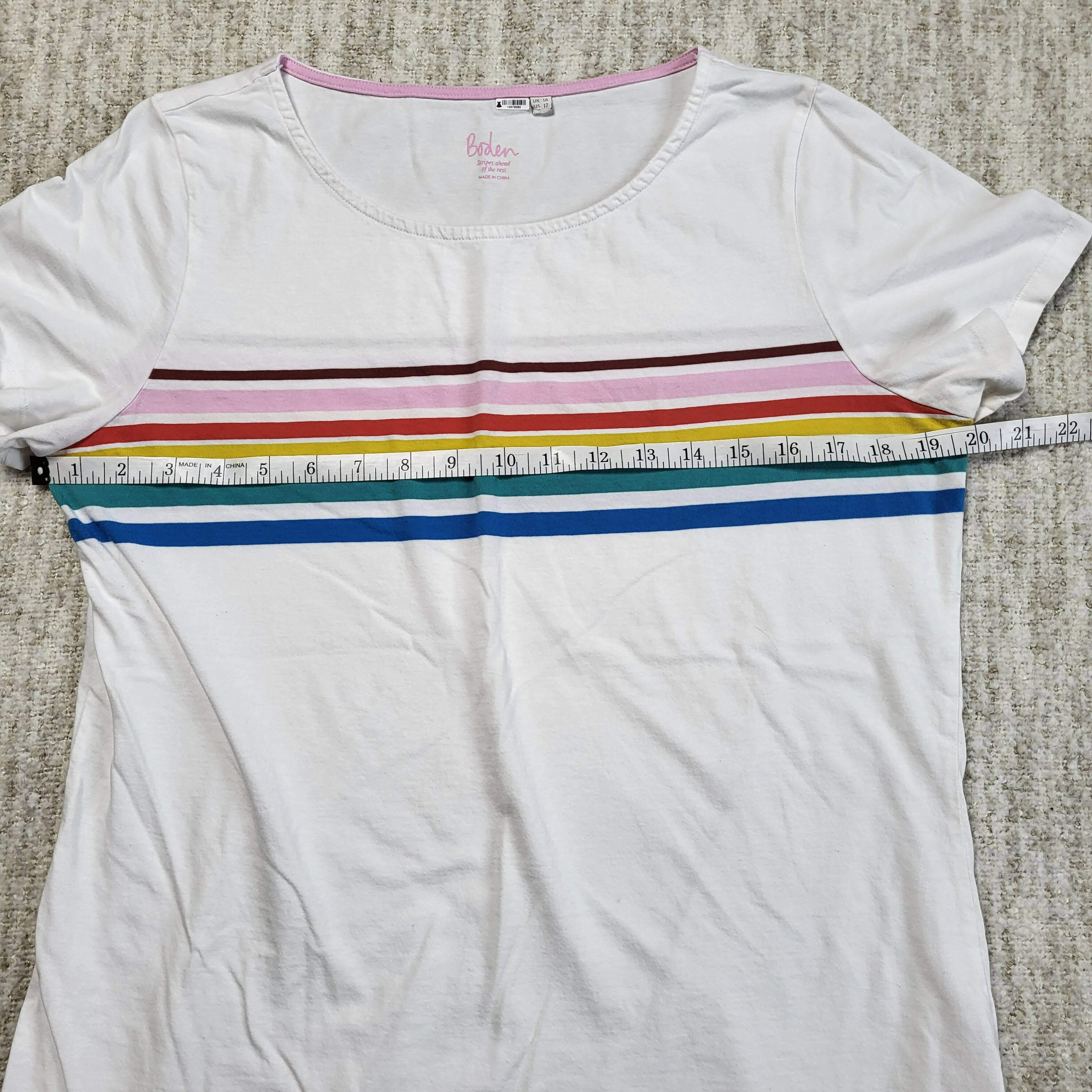 Boden Stripes Ahead of the Rest Rainbow t-shirt