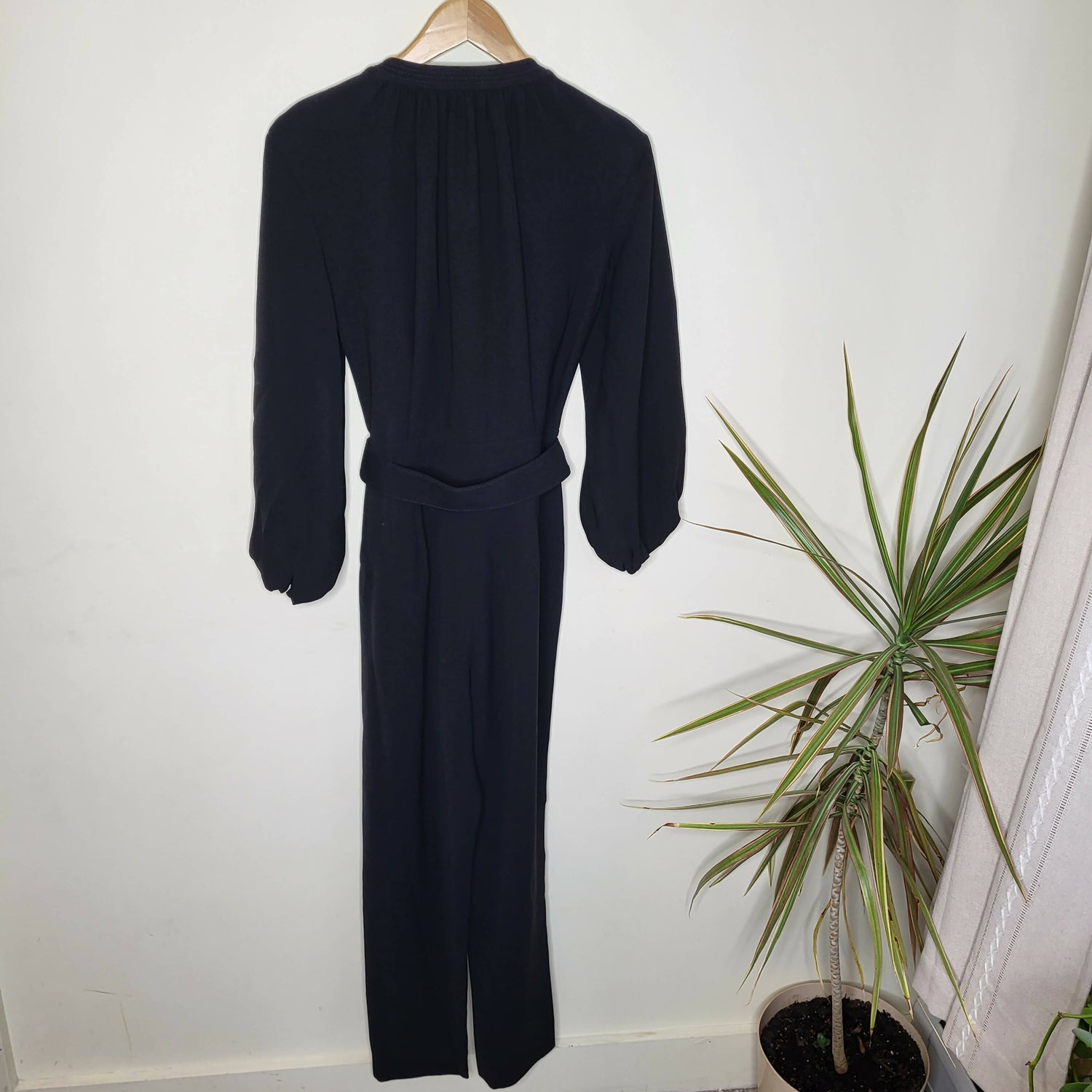 Lafayette 148 New York Ellis Bishop Sleeve Straight Leg Jumpsuit - Black