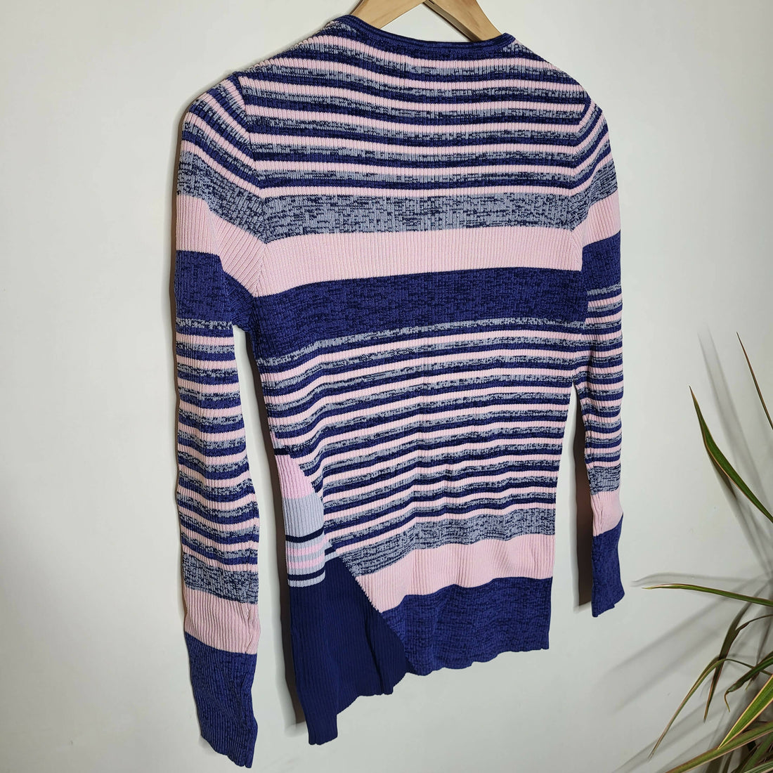 John &amp; Jenn Long Sleeve Ribbed-Knit Striped Sweater - Stripes - Blue Multi