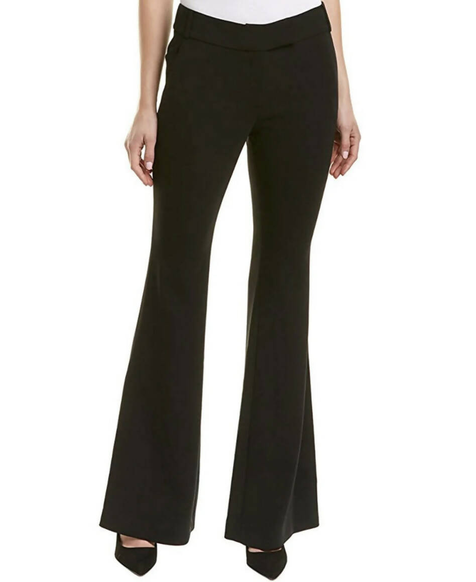 Rachel Zoe Mid-Rise Wool-Blend Flared Trousers - Black