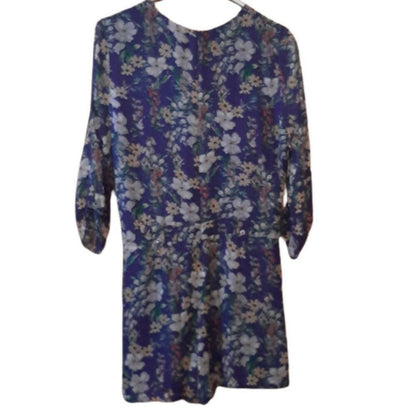 Yumi Kim Liz Belted Romper - Floral - Blue Multi/Eden Royal Blue