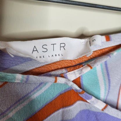 ASTR the Label Overlay Wrap Skirt - Stripes - Multi/Pop Orange Stripe