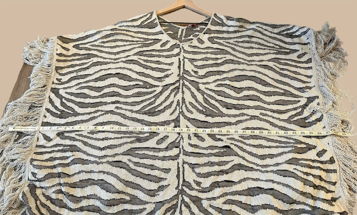 STAUD Cassia Zebra Shawl - Animal - Off White Multi