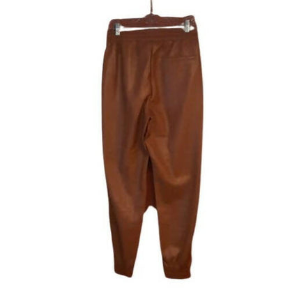 Bagatelle Collection Cognac Faux Leather Jogger Pants Size M New