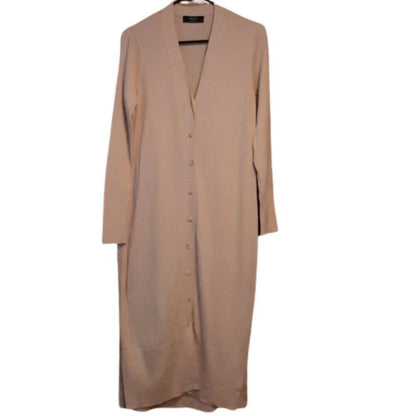 Brass The Ribbed Cardigan Sweater Dress - /Beige