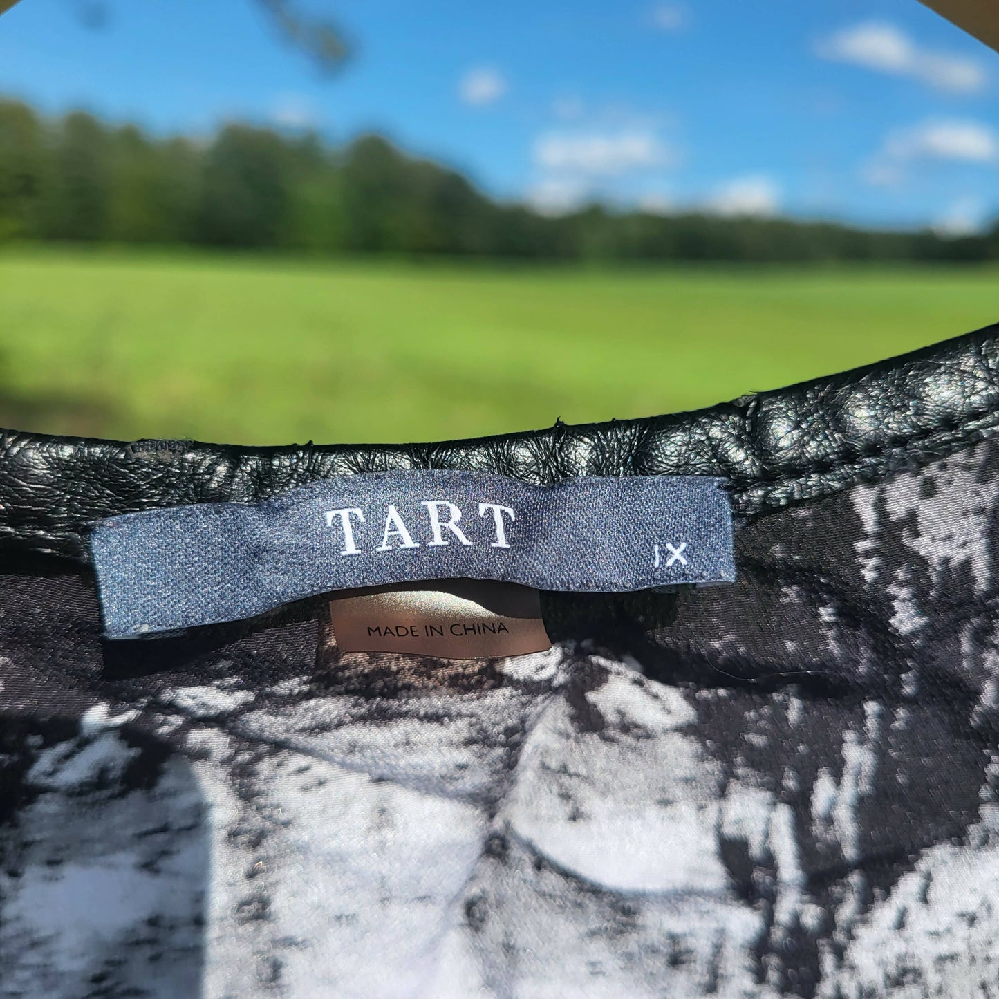 Tart Krista Button-Down Silk Blouse - Abstract - Black Multi/ - 1X