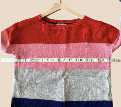 Boden Striped Cashmere Sweater - Stripes - Red Multi/Postbox Red Colourblock Stripe