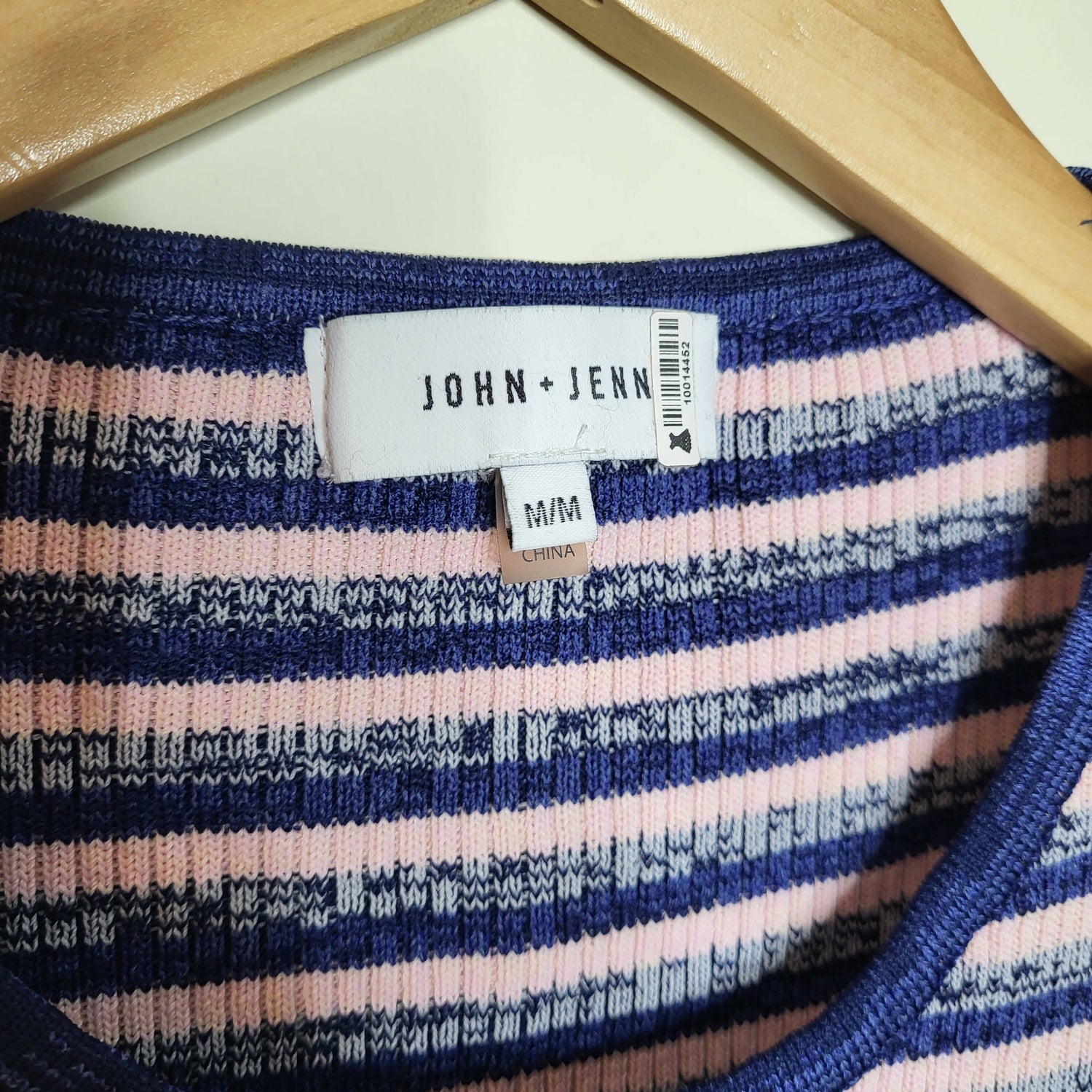 John &amp; Jenn Long Sleeve Ribbed-Knit Striped Sweater - Stripes - Blue Multi