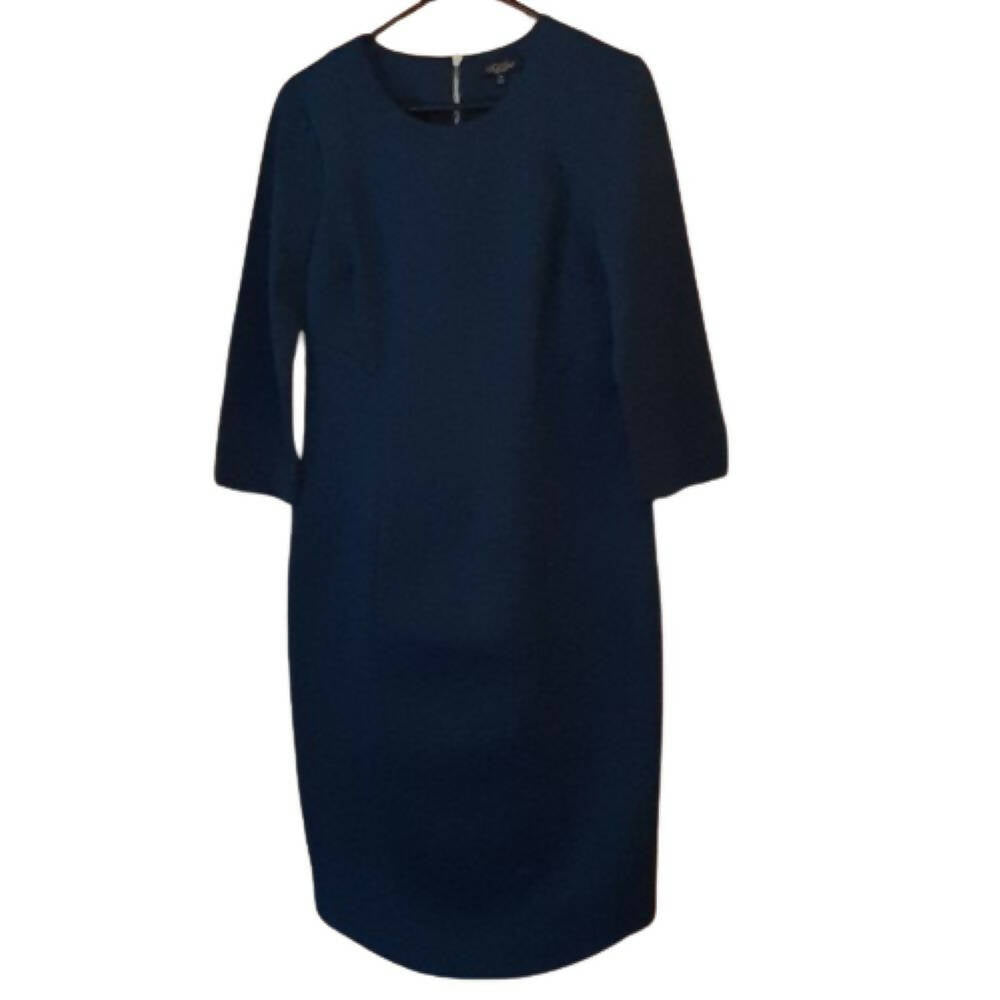 Gravitas Jeannette 3/4 Sleeve Rounded Hem Sheath Dress - /Blue