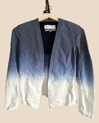 Tart Open Front Fitted Blazer - Blue