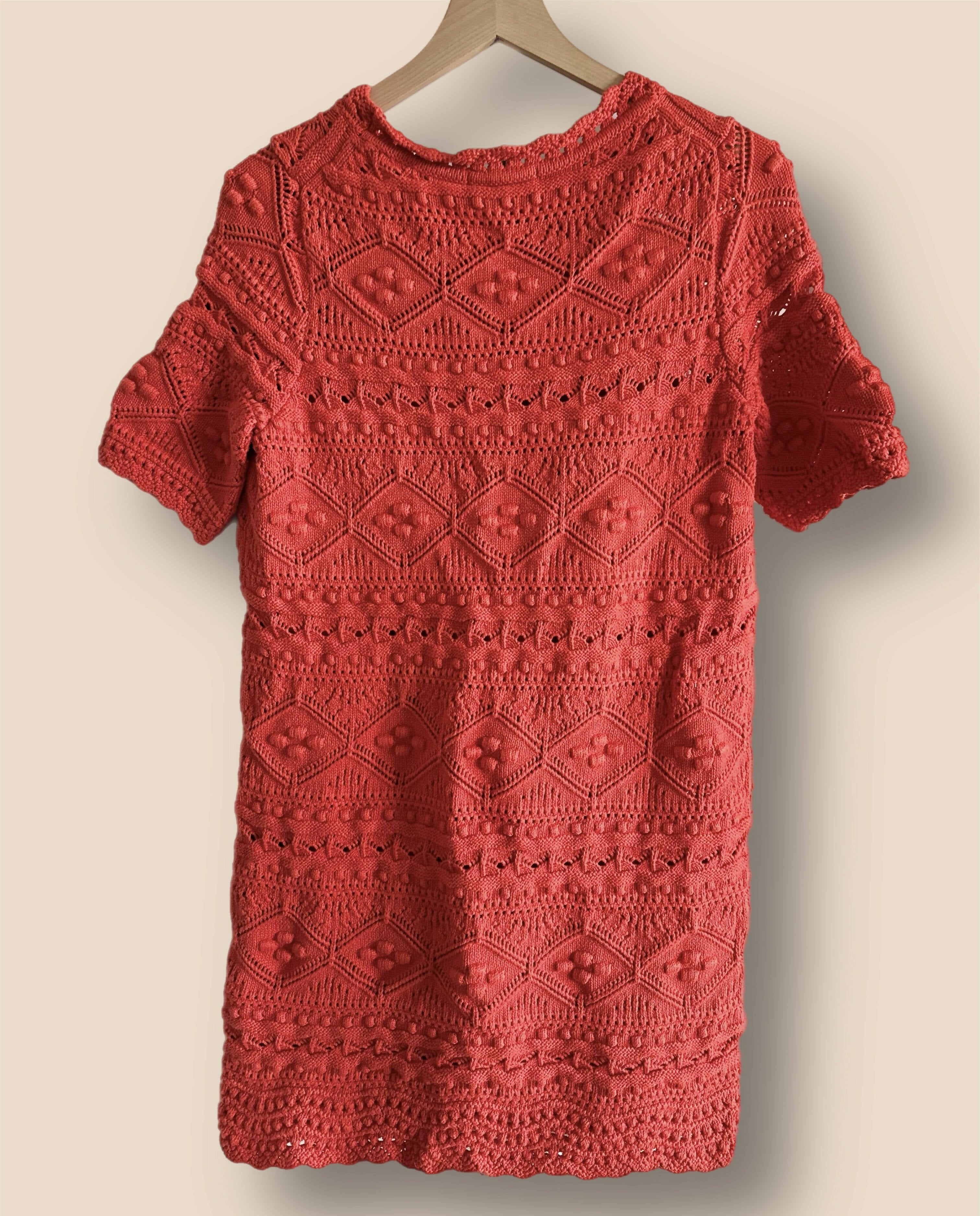 Boden Claudia Short Sleeve Knitted Dress - /Orange