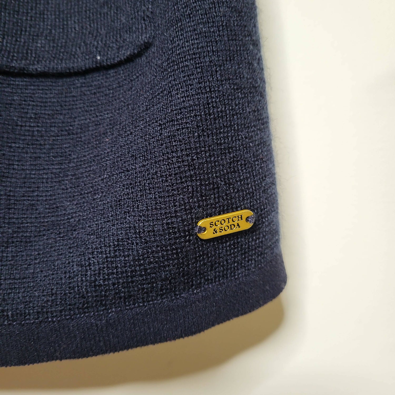 Scotch &amp; Soda Navy Stripe detail knitted blazer