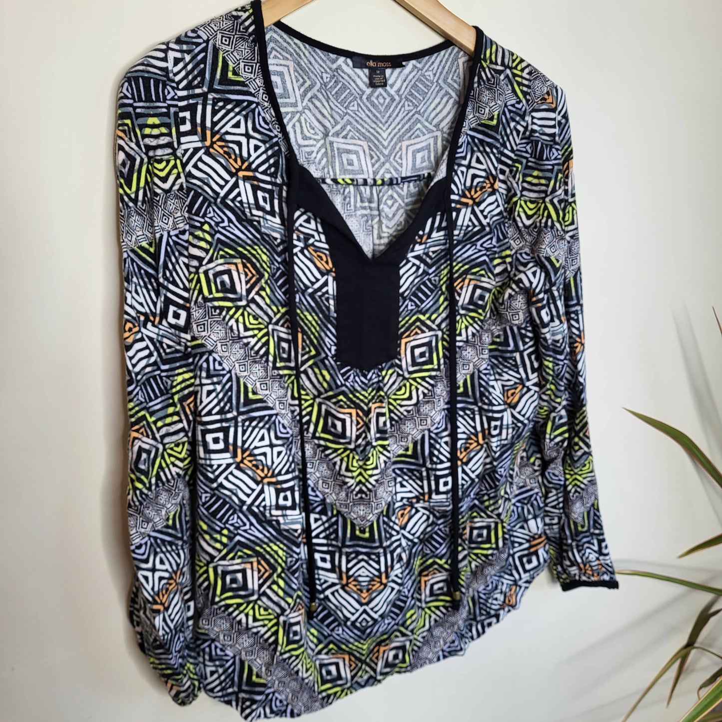 Ella Moss Maternity Tribal Blouse - Geometric - Black Multi