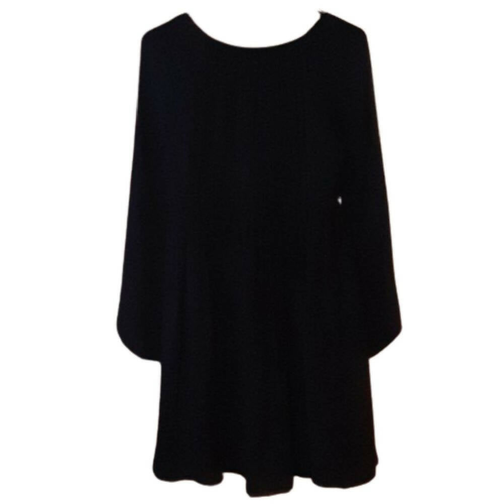 Catherine Malandrino Long-Sleeve Silk Dress w/ Empire Waist - Black