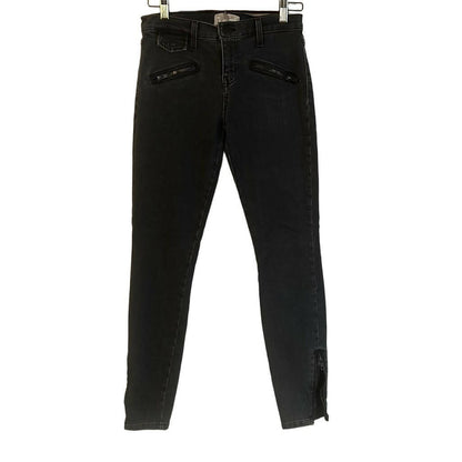 Current Elliott Mid-Rise Zipper Detail Skinny Jeans