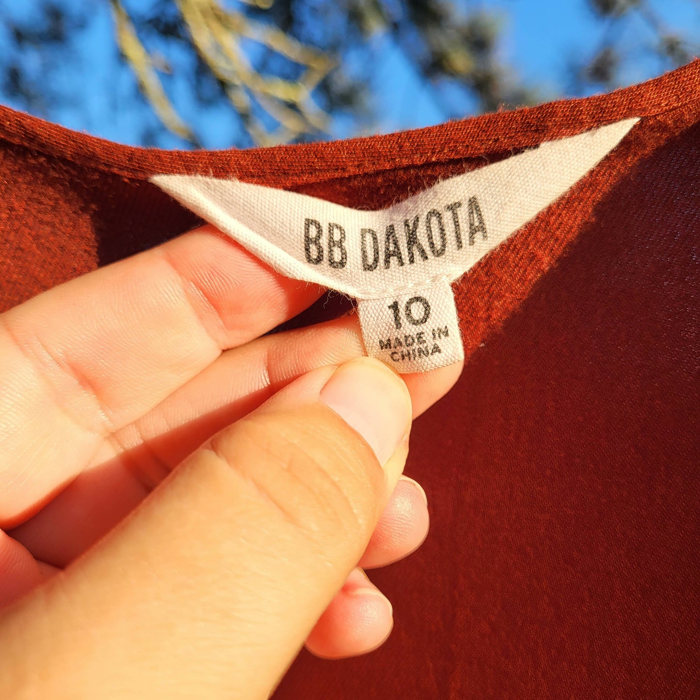 BB Dakota Cuffed Sleeve V-Neck Button Front Belted Midi Dress - /Brown - 10