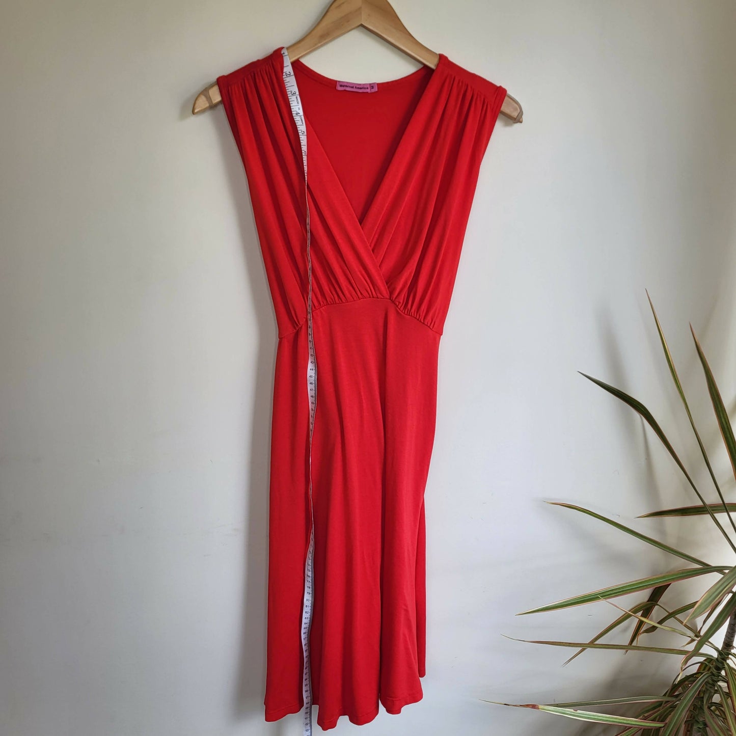 Maternal America Sleeveless Front Tie Dress - Red