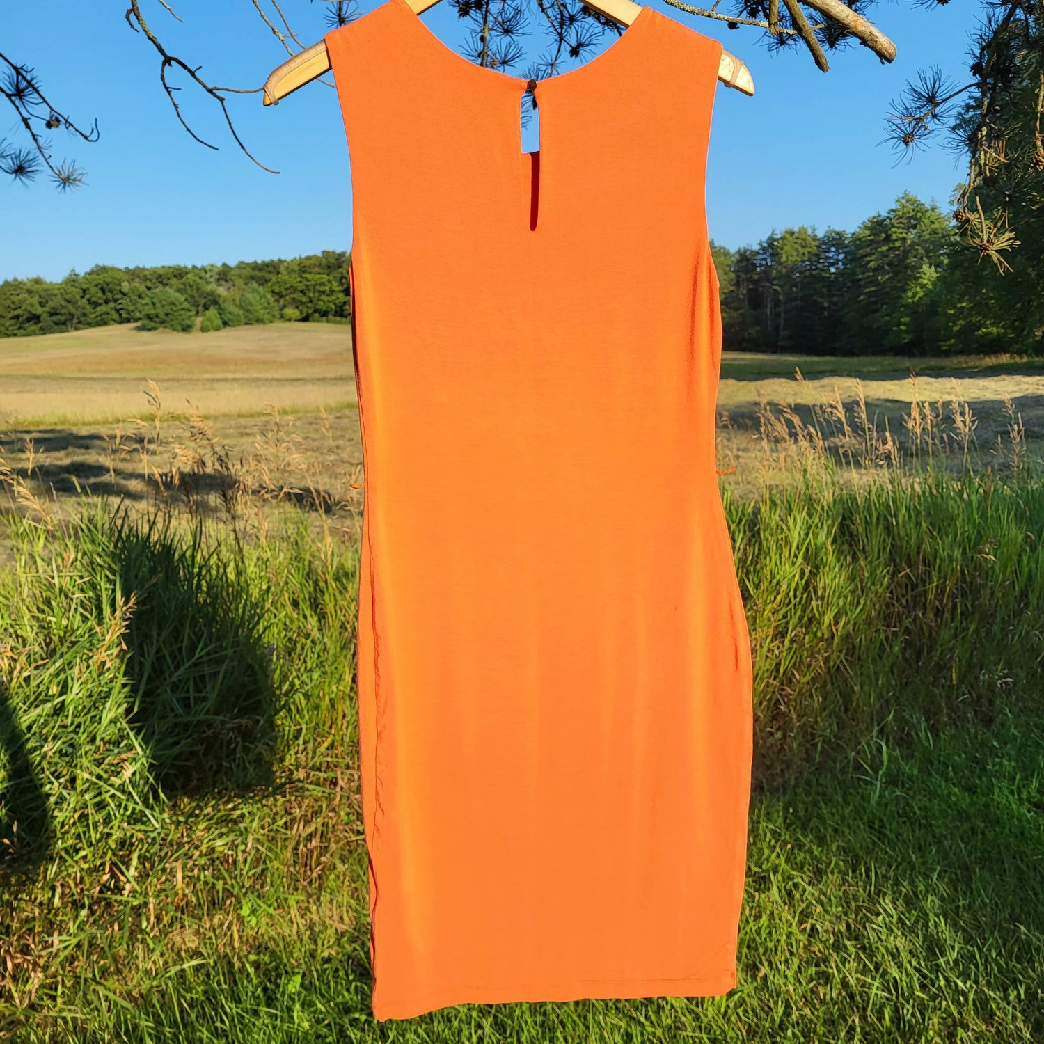 Tart Sleeveless Crew-Neck Body Con Belted Dress - /Orange - M