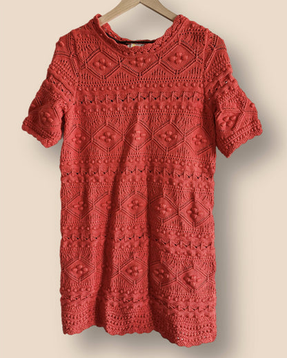 Boden Claudia Short Sleeve Knitted Dress - /Orange