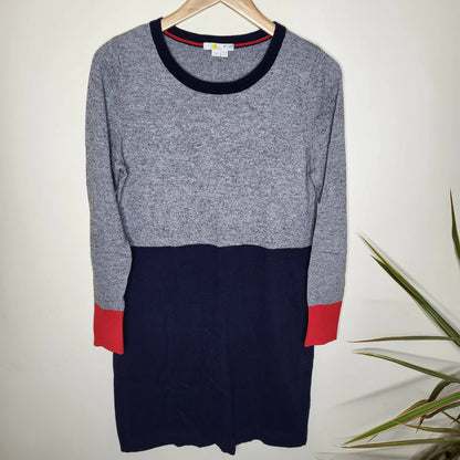 Boden Wool Blend Colorblock Sweater Dress - /Gray Multi