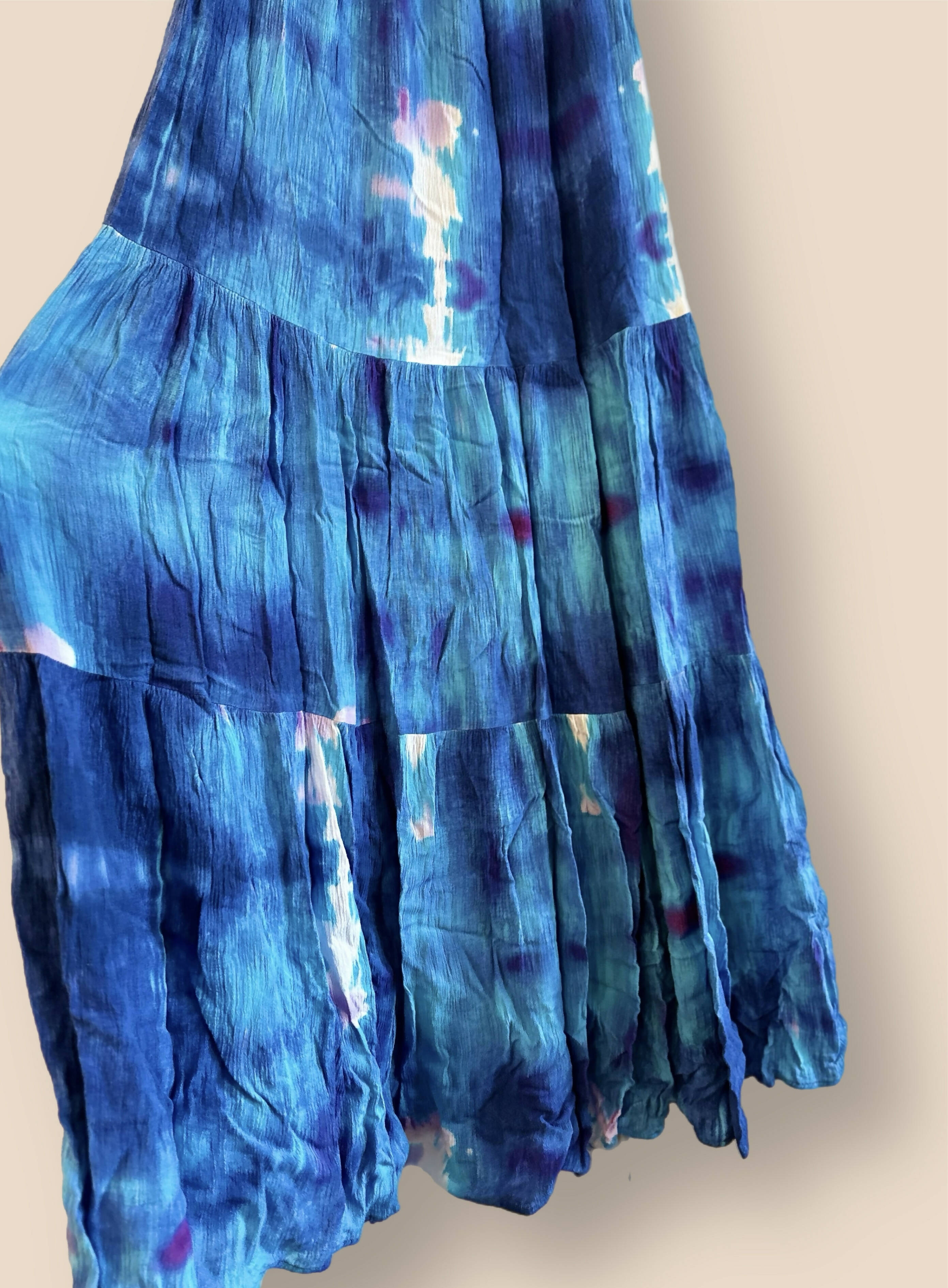 BB Dakota Spaghetti Strap Water Goddess Dress - Tie Dye - Blue Multi/Blue