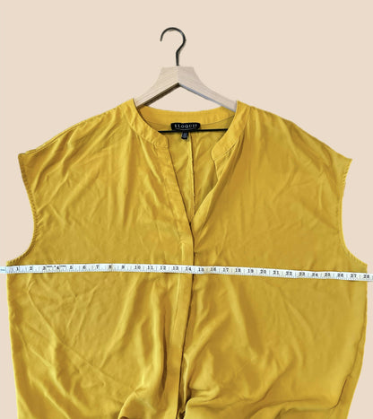 Eloquii Notch Collar Blouse - Yellow