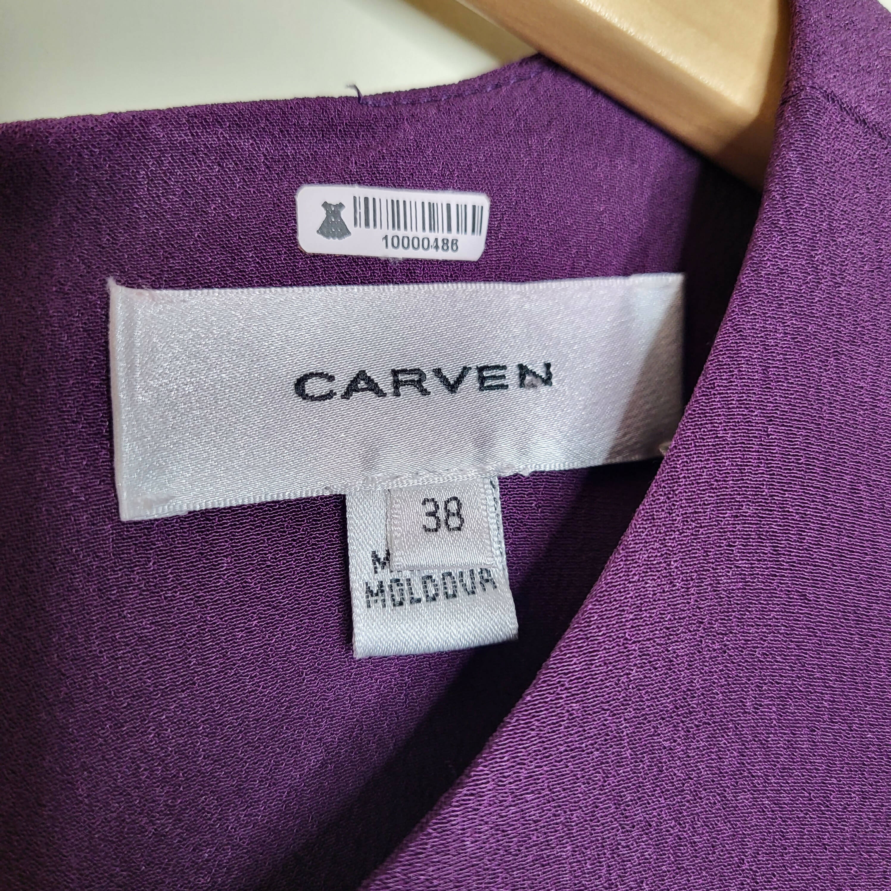 Carven Sleeveless Ruffle Accent Dress - Purple