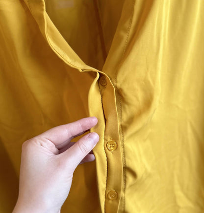 Eloquii Notch Collar Blouse - Yellow