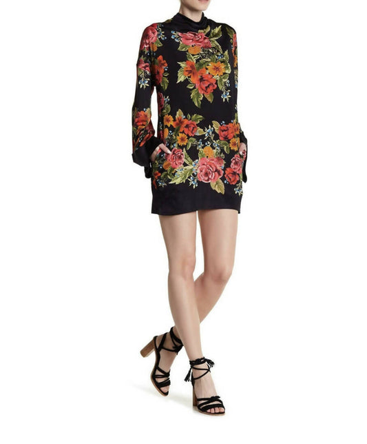 Free People Long Sleeve Tie-Back Floral Dress