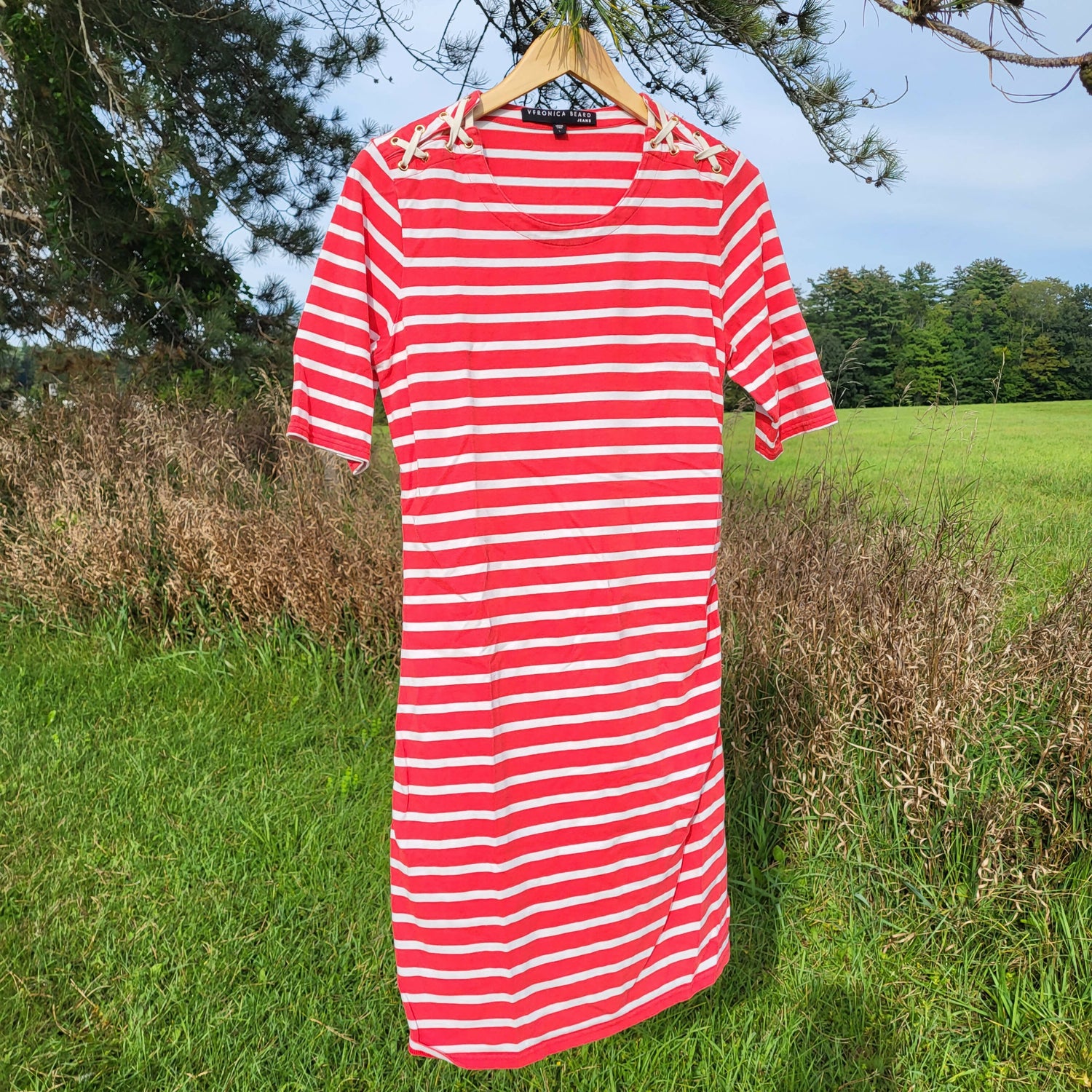 Veronica Beard Foley Ruched Stripe Dress