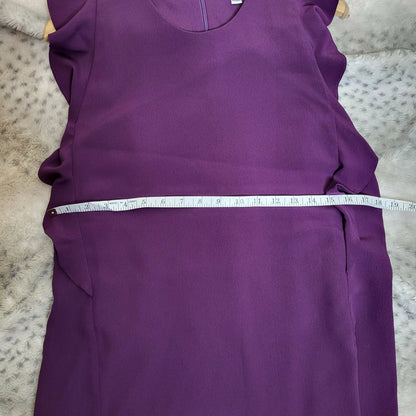 Carven Sleeveless Ruffle Accent Dress - Purple