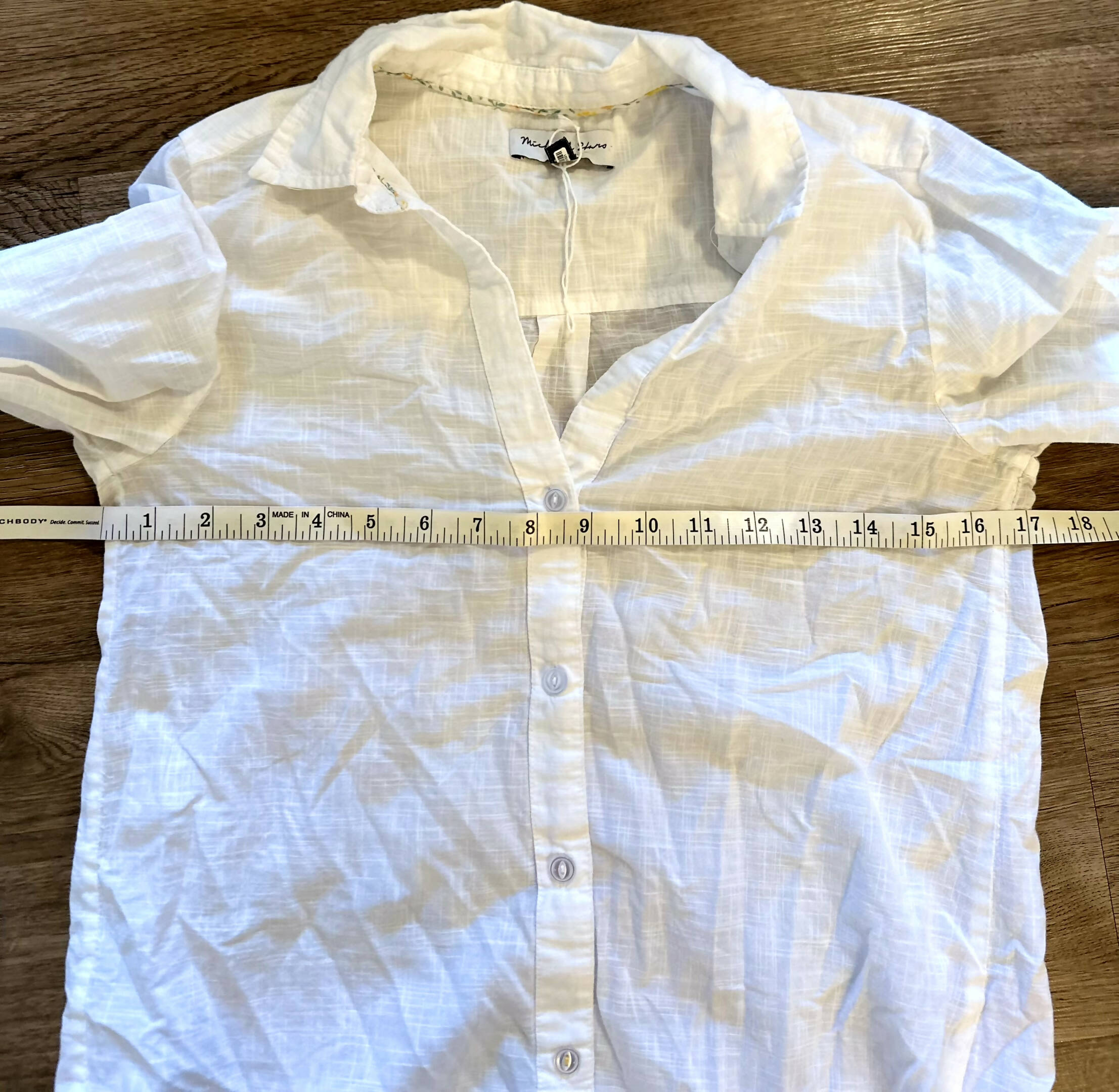 Michael Stars Joanna Lightweight Button Down Shirt - White