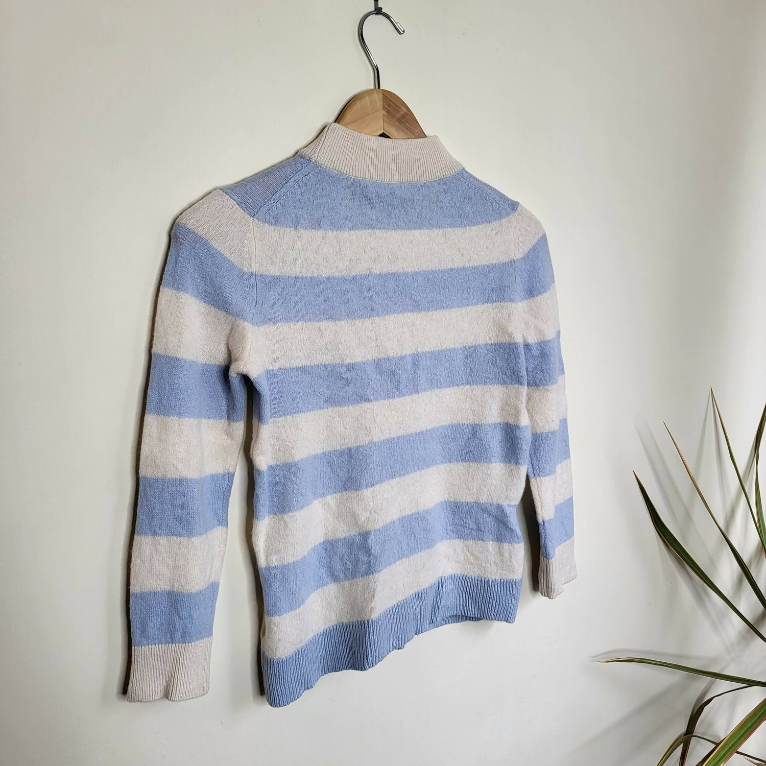 White + Warren Mariner Mockneck Sweater - Stripes - Blue Multi/PEARL WHITE/ SEABREEZE BLUE PRLWS - M